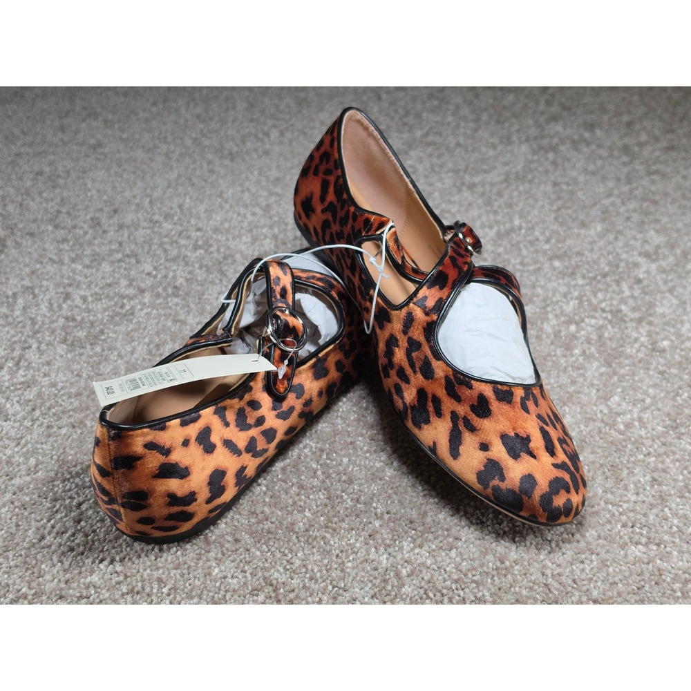 A New Day Tamsin Leopard Print Mary Jane Flats Brown Black Size 11 NWT - Picture 3 of 6